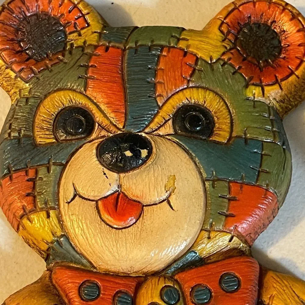 Vintage Patchwork Quilt Bear Wall Hanging Decor Nursery Baby Kids Room